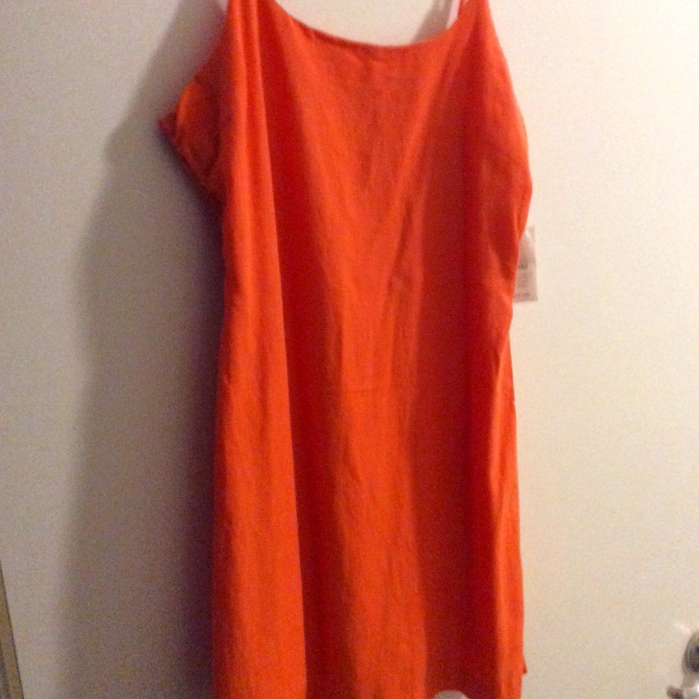 JAPNA Orange Linen Blend Mini Dress Size M